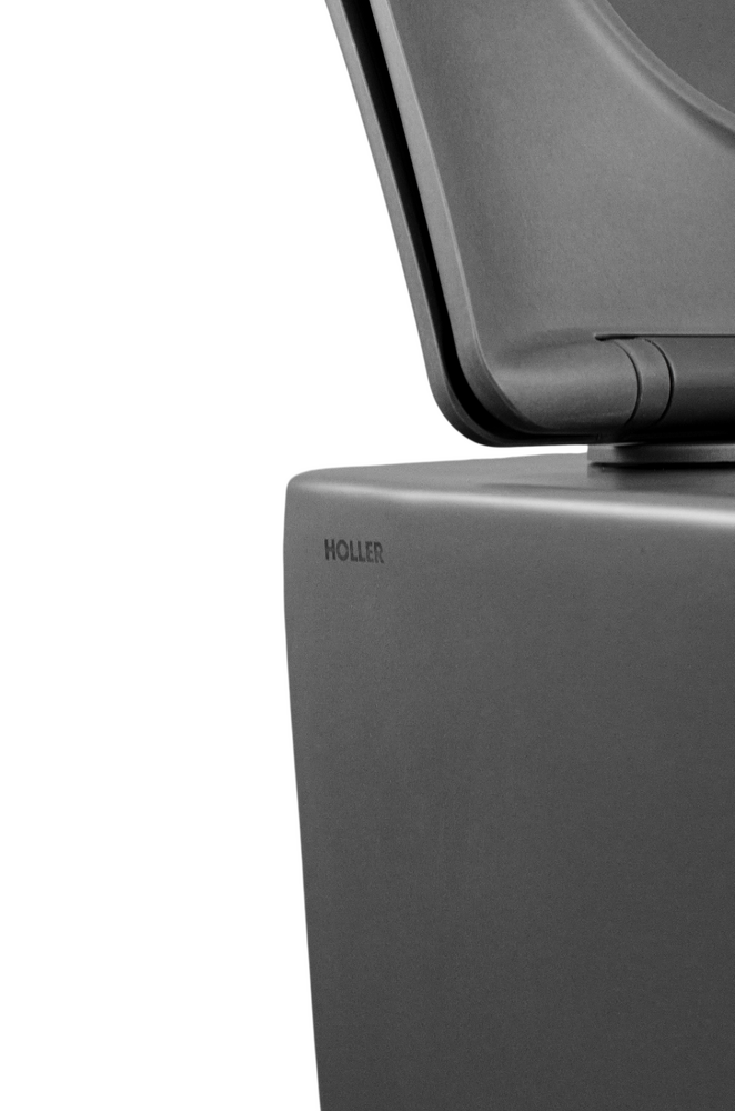 Унитаз подвесной безободковый HOLLER BLOCK MDG (520*340*355мм, сиденье дюропласт, микролифт) серый матовый