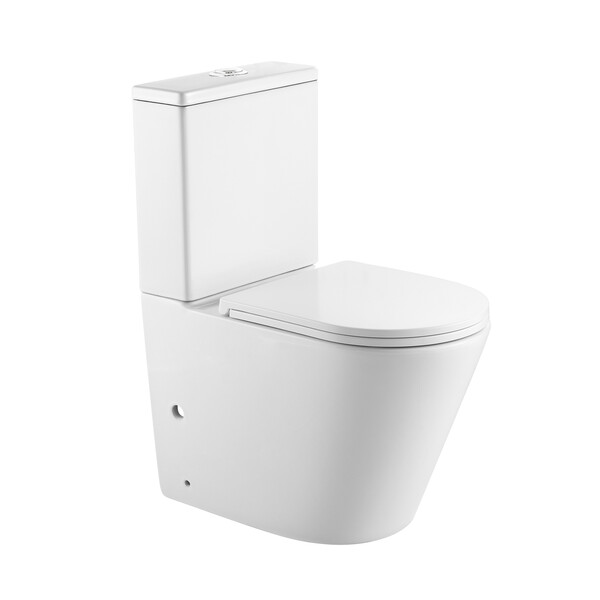  Унитаз-компакт безободковый HOLLER SLIM MW (сиденье дюропласт с микролифтом, арматура 2-х режимная)  (2 места) белый матовый   РАСПРОДАЖА !!!