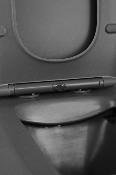 Унитаз-компакт безободковый HOLLER BOX MDG (сиденье дюропласт с микролифтом, арматура 2-х режимная)  (2 места) серый матовый