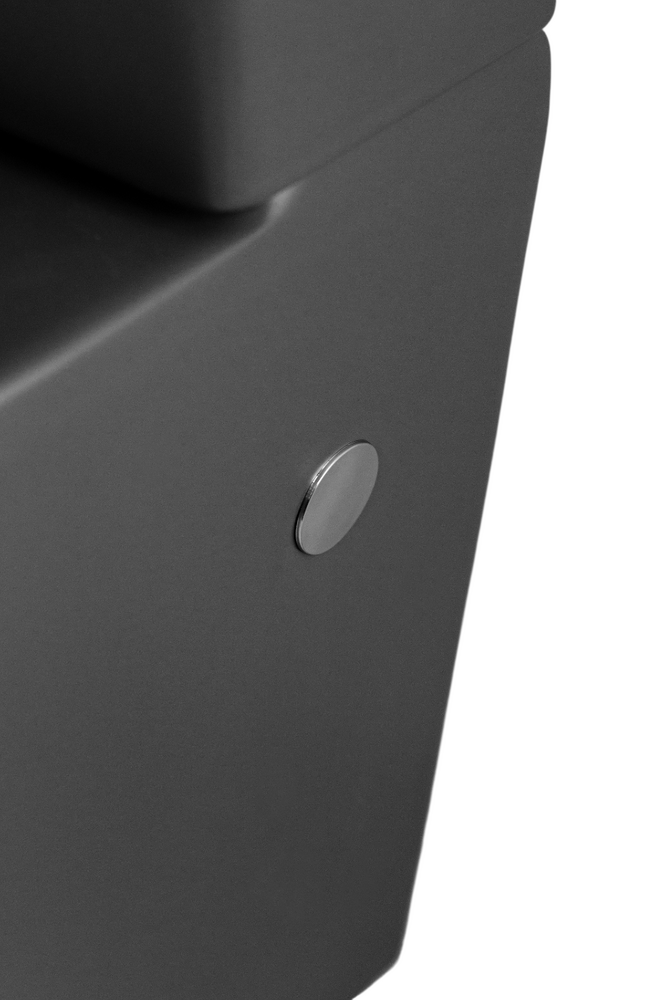 Унитаз-компакт безободковый HOLLER BOX MDG (сиденье дюропласт с микролифтом, арматура 2-х режимная)  (2 места) серый матовый