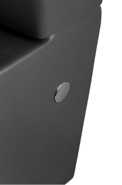 Унитаз-компакт безободковый HOLLER BOX MDG (сиденье дюропласт с микролифтом, арматура 2-х режимная)  (2 места) серый матовый