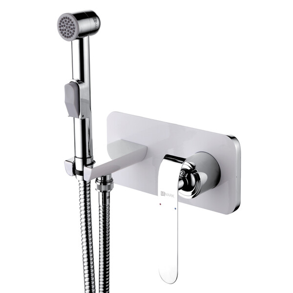 LM4919CW Меланж Смеситель с гигиеническим душем, встраиваемый, хром/белый LEMARK