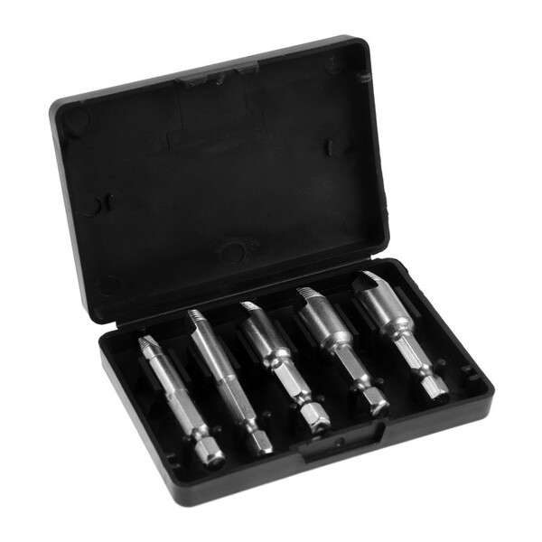 Набор экстракторов ТУНДРА, 5 шт., левая резьба, шестигранный хвостовик 2393924