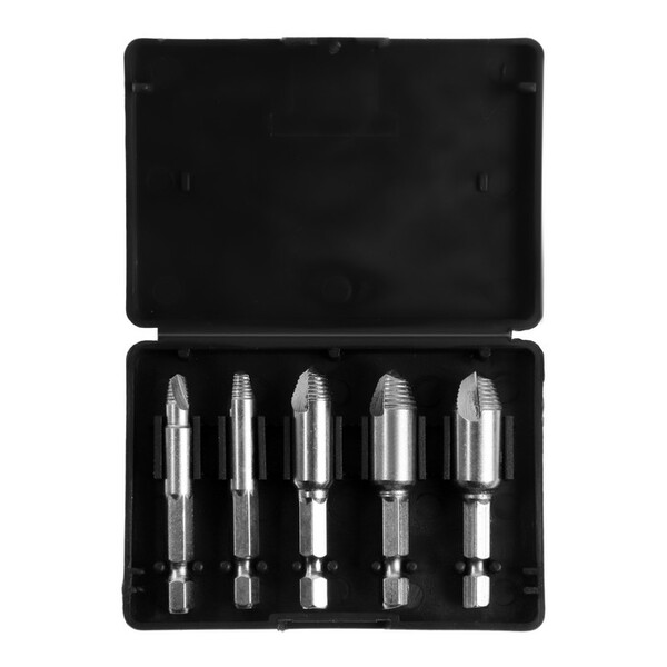 Набор экстракторов ТУНДРА, 5 шт., левая резьба, шестигранный хвостовик 2393924