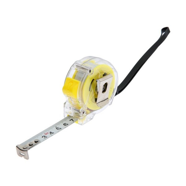 Рулетка ТУНДРА, прозрачный пластиковый корпус, 3 м х 16 мм 1935524