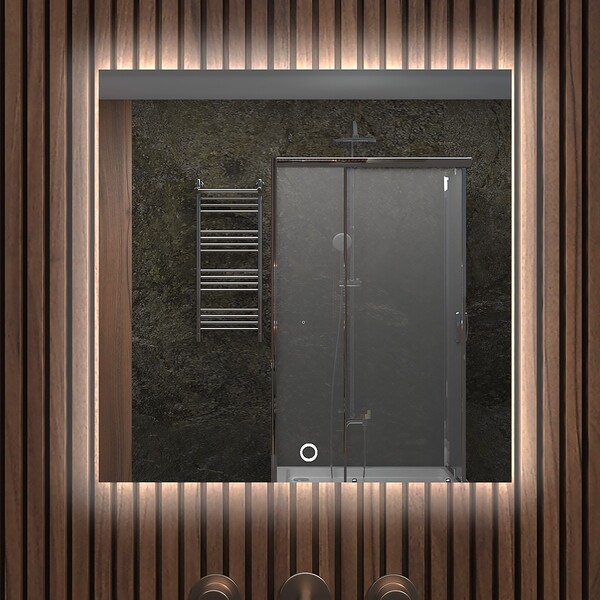 Зеркало SANTREK HOME с фронтальной LED подсветкой "КРОНАС" 500х500мм квадрат.