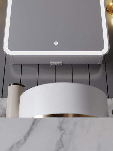 Зеркало-шкаф SANTREK HOME с LED подсветкой левое "ХЕЛЕНА" 500х800мм белый