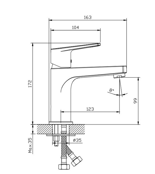 Смеситель для умывальника хром RUSH Bali (BA3835-11), (хром)