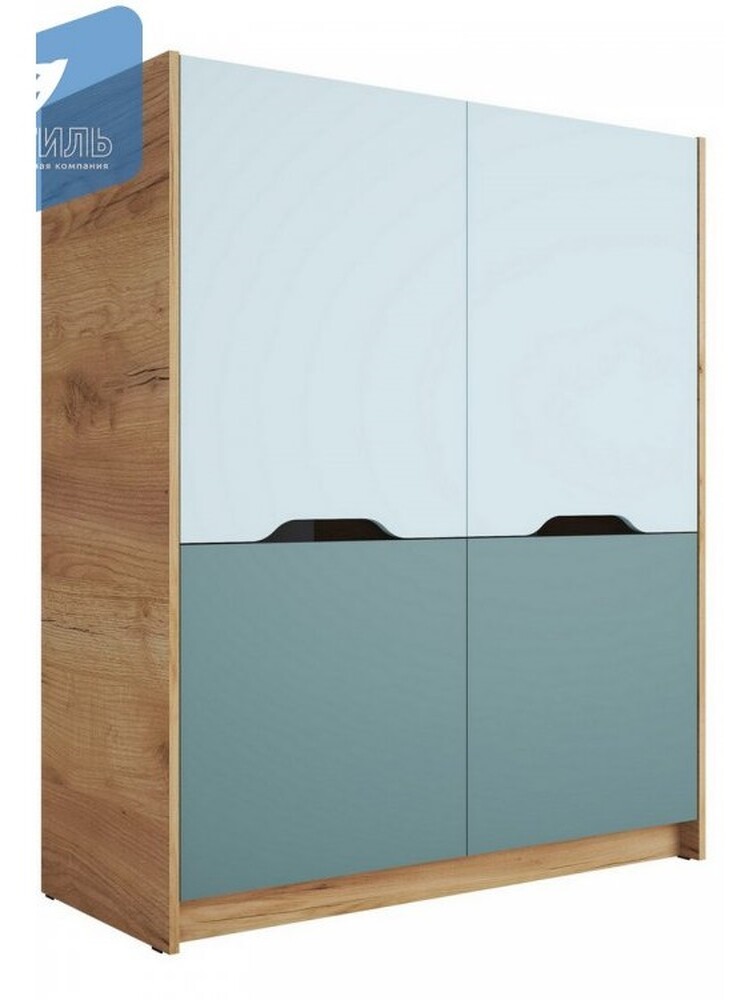 RICH Шкаф ШК-004 Корпус - Дуб Крафт золотой    Фасад ЛДСП - Мята / Сумеречный голубой  (2 места) ЧЭ470 СНЯТО