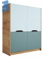 RICH Шкаф ШК-004 Корпус - Дуб Крафт золотой    Фасад ЛДСП - Мята / Сумеречный голубой  (2 места) ЧЭ470 СНЯТО