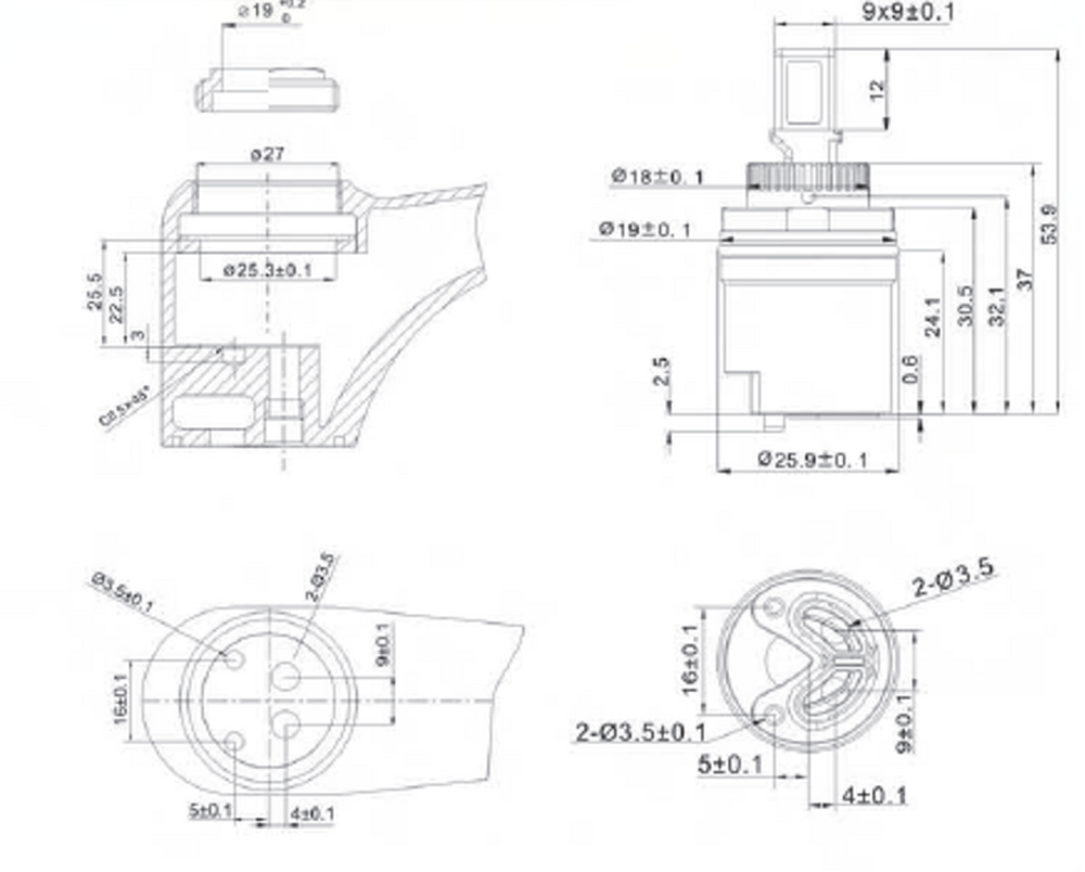 RSH602 Картридж RUSH с керамическими пластинами(Palm, Luson),  D-30, беж