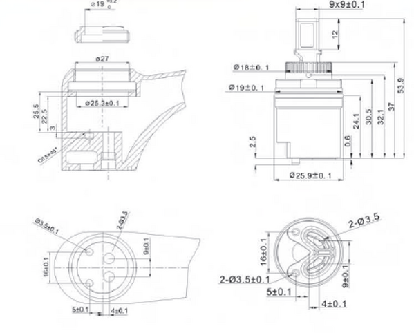 RSH602 Картридж RUSH с керамическими пластинами(Palm, Luson),  D-30, беж