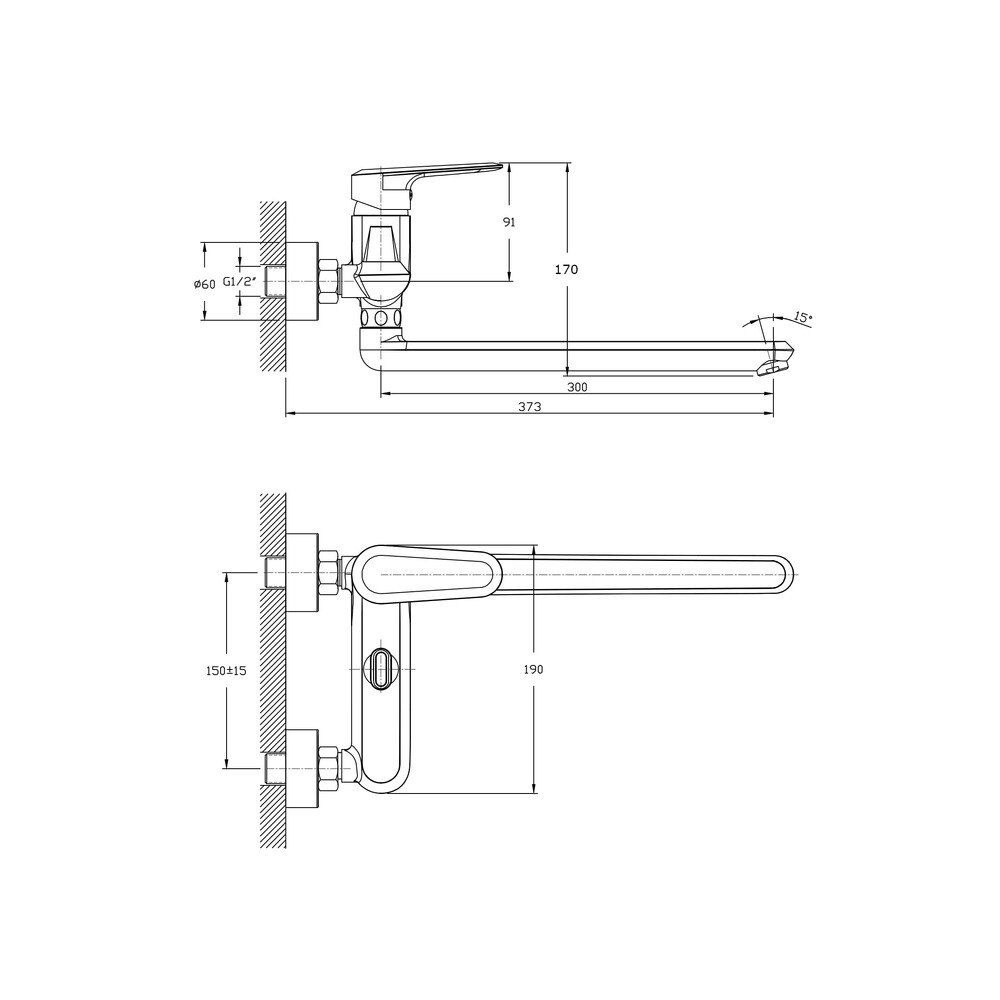 Смеситель для ванны с длинным поворотным изливом RUSH Devon (DE7535-51), (хром)