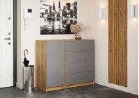 БОСТОН Комод КМ-001 (ЛДСП Комплект) Корпус - Дуб Крафт золотой  Фасад ЛДСП - Серый Шифер (3 места) ЭЧ986 КАТЕГОРИЯ А