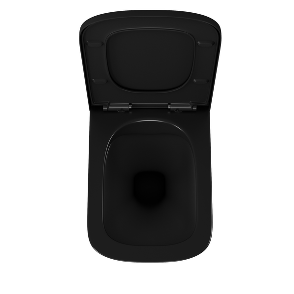 Унитаз подвесной безободковый D&K Berlin DT1436025, 490*340*350мм, сиденье микролифт, ЧЕРНЫЙ