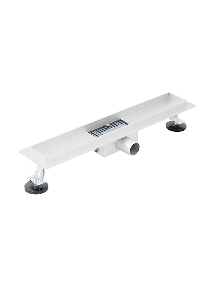 Линейный душевой трап SANTREK AQUA  A-70500 нерж 70*500мм (неповоротный горизонтальный выпуск, ф40)  сухой затвор и гидрозатвор