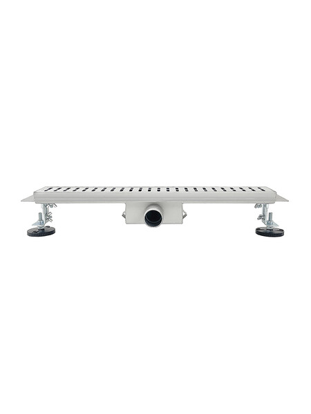 Линейный душевой трап SANTREK AQUA  A-70500 нерж 70*500мм (неповоротный горизонтальный выпуск, ф40)  сухой затвор и гидрозатвор