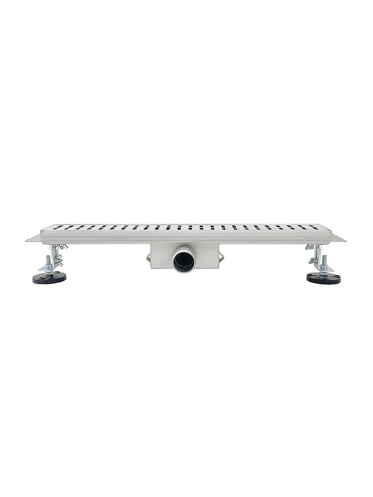 Линейный душевой трап SANTREK  A-70600 нерж 70*600мм (неповоротный горизонтальный выпуск, ф40)  сухой затвор и гидрозатвор