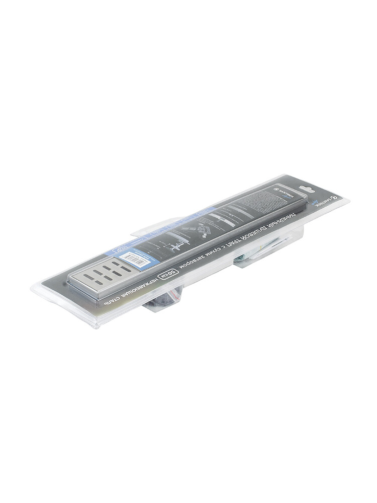 Линейный душевой трап SANTREK  A-70600 нерж 70*600мм (неповоротный горизонтальный выпуск, ф40)  сухой затвор и гидрозатвор