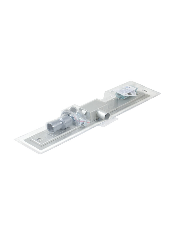 Линейный душевой трап SANTREK  A-70700 нерж 70*700мм (неповоротный горизонтальный выпуск, ф40)  сухой затвор и гидрозатвор