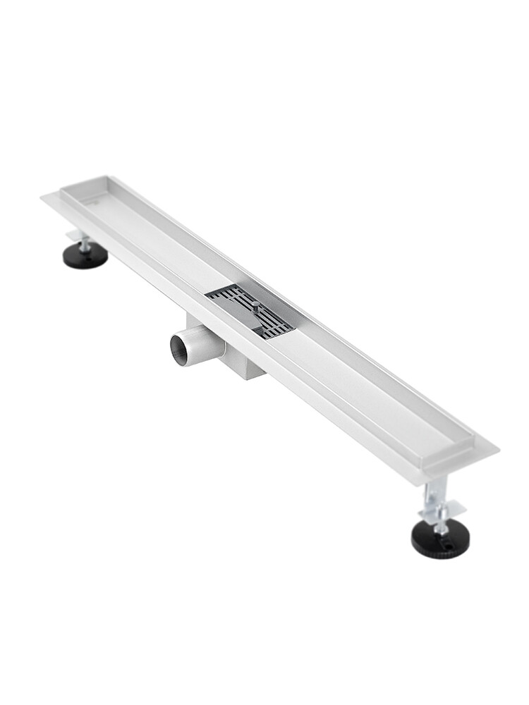 Линейный душевой трап SANTREK  A-70700 нерж 70*700мм (неповоротный горизонтальный выпуск, ф40)  сухой затвор и гидрозатвор