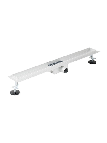 Линейный душевой трап SANTREK  A-70700 нерж 70*700мм (неповоротный горизонтальный выпуск, ф40)  сухой затвор и гидрозатвор