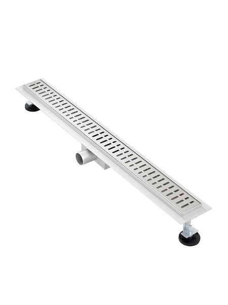 Линейный душевой трап SANTREK AQUA  A-70800 нерж 70*800мм (неповоротный горизонтальный выпуск, ф40)  сухой затвор и гидрозатвор