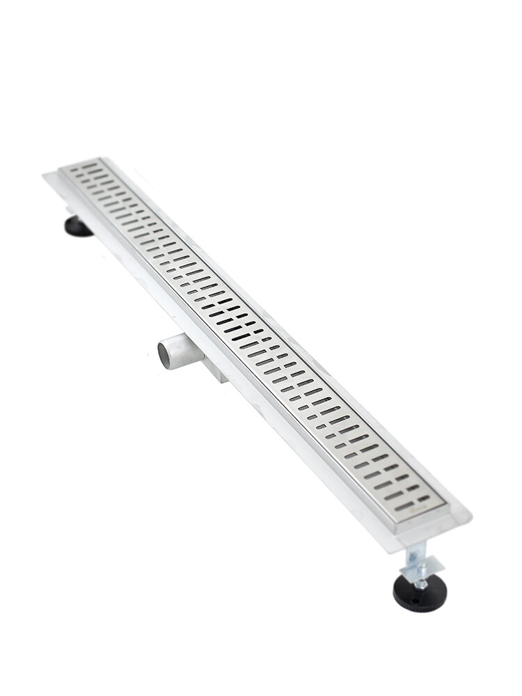 Линейный душевой трап SANTREK  A-70900 нерж 70*900мм (неповоротный горизонтальный выпуск, ф40)  сухой затвор и гидрозатвор