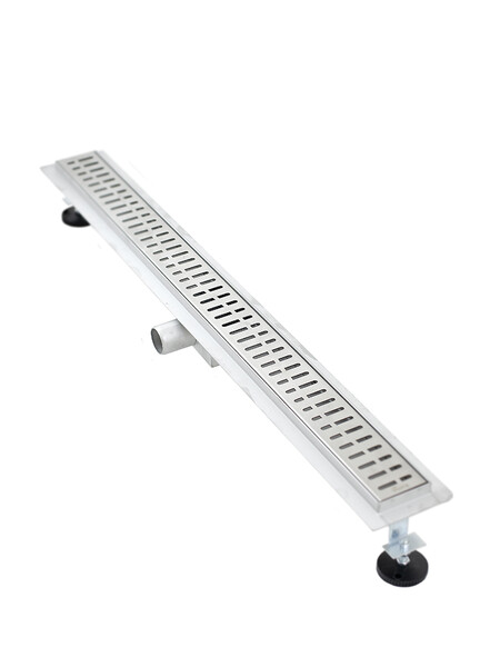 Линейный душевой трап SANTREK  A-70900 нерж 70*900мм (неповоротный горизонтальный выпуск, ф40)  сухой затвор и гидрозатвор