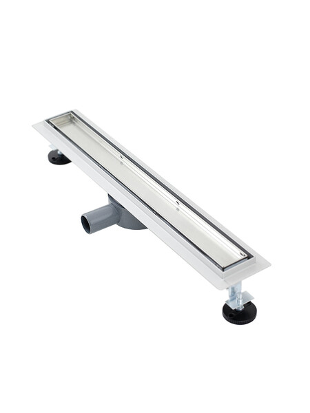 Линейный душевой трап SANTREK AQUA  B-70600 нерж 70*600мм (горизонтальный выпуск 360 гр, ф40) (решетка щелевая, под плитку) сухой затвор и гидрозатвор