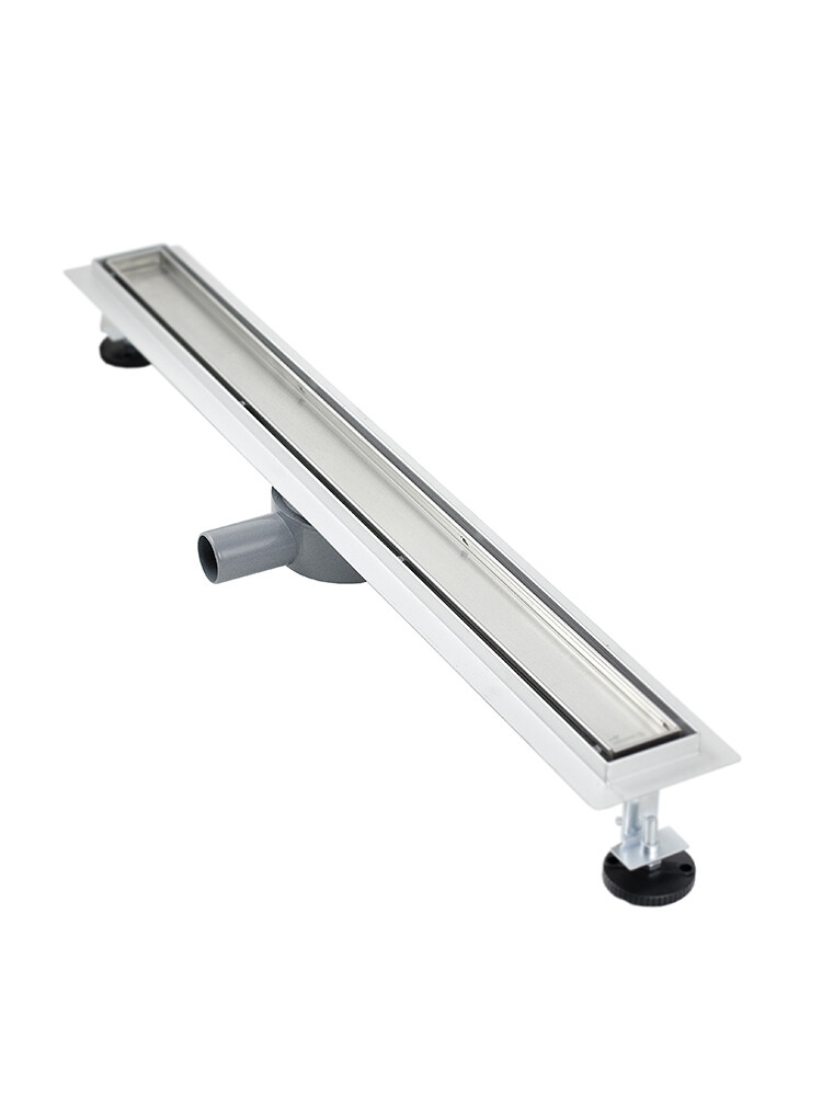 Линейный душевой трап SANTREK  B-70800 нерж 70*800мм (горизонтальный выпуск 360 гр, ф40) (решетка щелевая, под плитку) сухой затвор и гидрозатвор