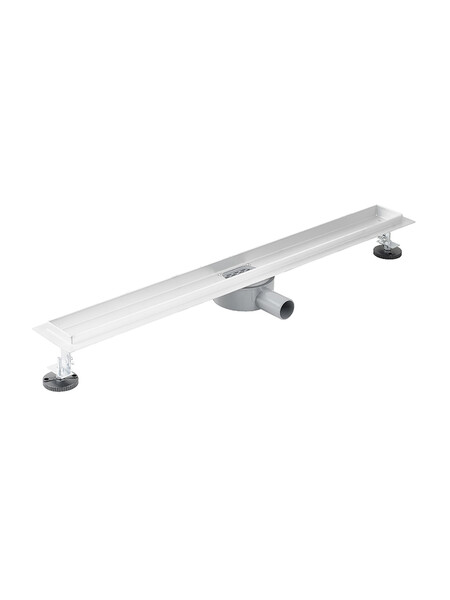 Линейный душевой трап SANTREK  B-70800 нерж 70*800мм (горизонтальный выпуск 360 гр, ф40) (решетка щелевая, под плитку) сухой затвор и гидрозатвор