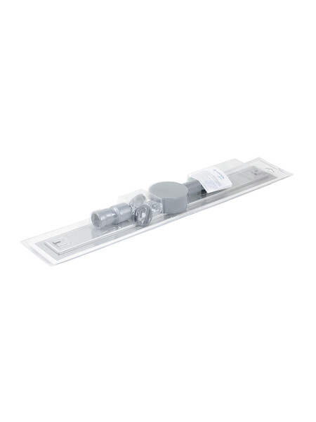 Линейный душевой трап SANTREK  B-70800 нерж 70*800мм (горизонтальный выпуск 360 гр, ф40) (решетка щелевая, под плитку) сухой затвор и гидрозатвор