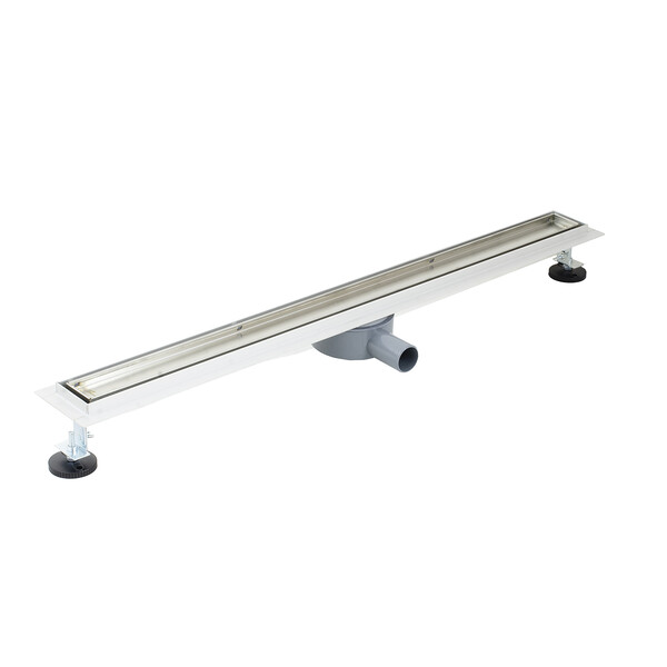 Линейный душевой трап SANTREK AQUA  B-70900 нерж 70*900мм (горизонтальный выпуск 360 гр, ф40) (решетка щелевая, под плитку) сухой затвор и гидрозатвор