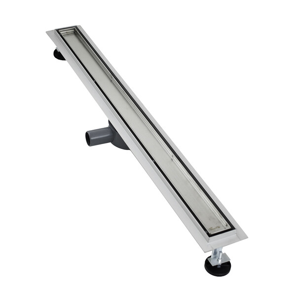 Линейный душевой трап SANTREK  B-70900 нерж 70*900мм (горизонтальный выпуск 360 гр, ф40) (решетка щелевая, под плитку) сухой затвор и гидрозатвор