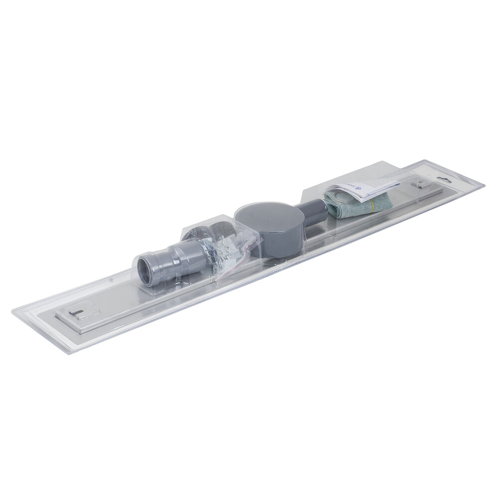 Линейный душевой трап SANTREK  С-70800 нерж 70*800мм (горизонтальный выпуск 360 гр, ф40) сухой затвор и гидрозатвор   АКЦИЯ до 31.01.2026