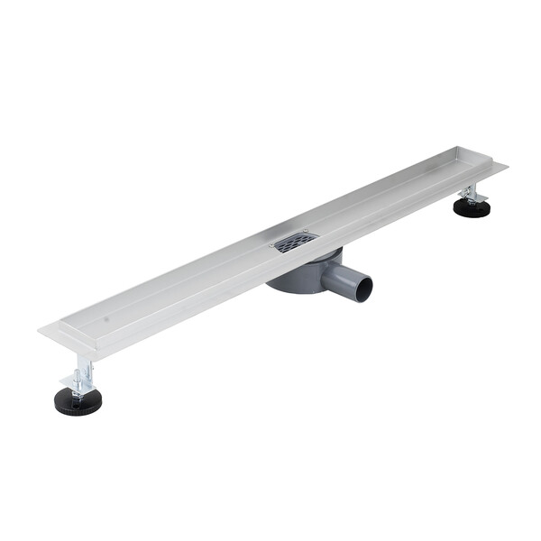 Линейный душевой трап SANTREK  С-70800 нерж 70*800мм (горизонтальный выпуск 360 гр, ф40) сухой затвор и гидрозатвор   АКЦИЯ до 31.01.2026