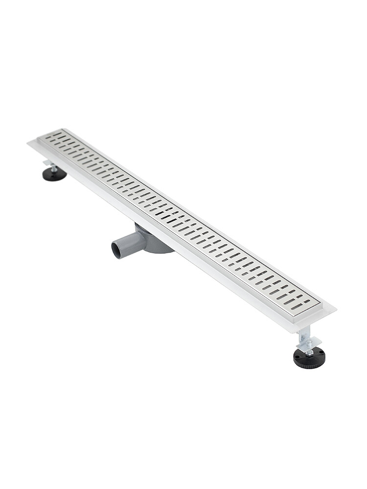 Линейный душевой трап SANTREK AQUA  С-70900 нерж 70*900мм (горизонтальный выпуск 360 гр, ф40) сухой затвор и гидрозатвор