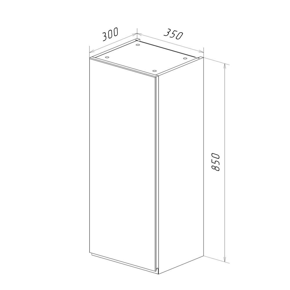 Полупенал Lemark VEON 35 см подвесной, 1 дверный, правый, цвет корпуса, фасада: Белый глянец LM01V35PL
