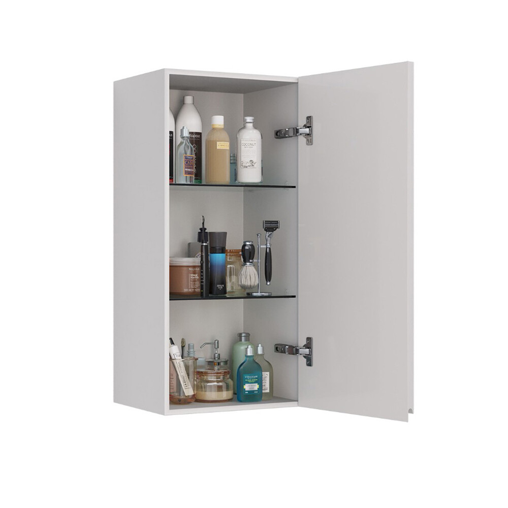 Полупенал Lemark VEON 35 см подвесной, 1 дверный, правый, цвет корпуса, фасада: Белый глянец LM01V35PL