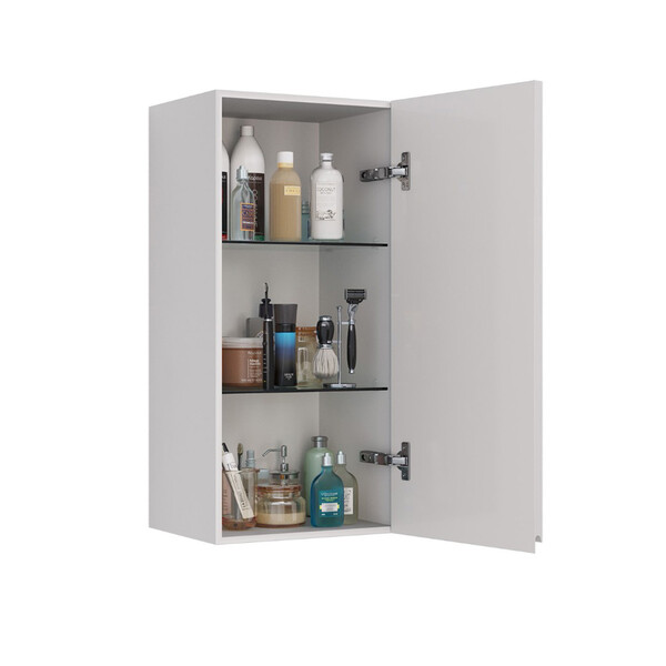 Полупенал Lemark VEON 35 см подвесной, 1 дверный, правый, цвет корпуса, фасада: Белый глянец LM01V35PL