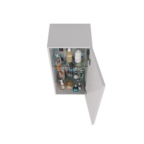 Полупенал Lemark VEON 35 см подвесной, 1 дверный, правый, цвет корпуса, фасада: Белый глянец LM01V35PL