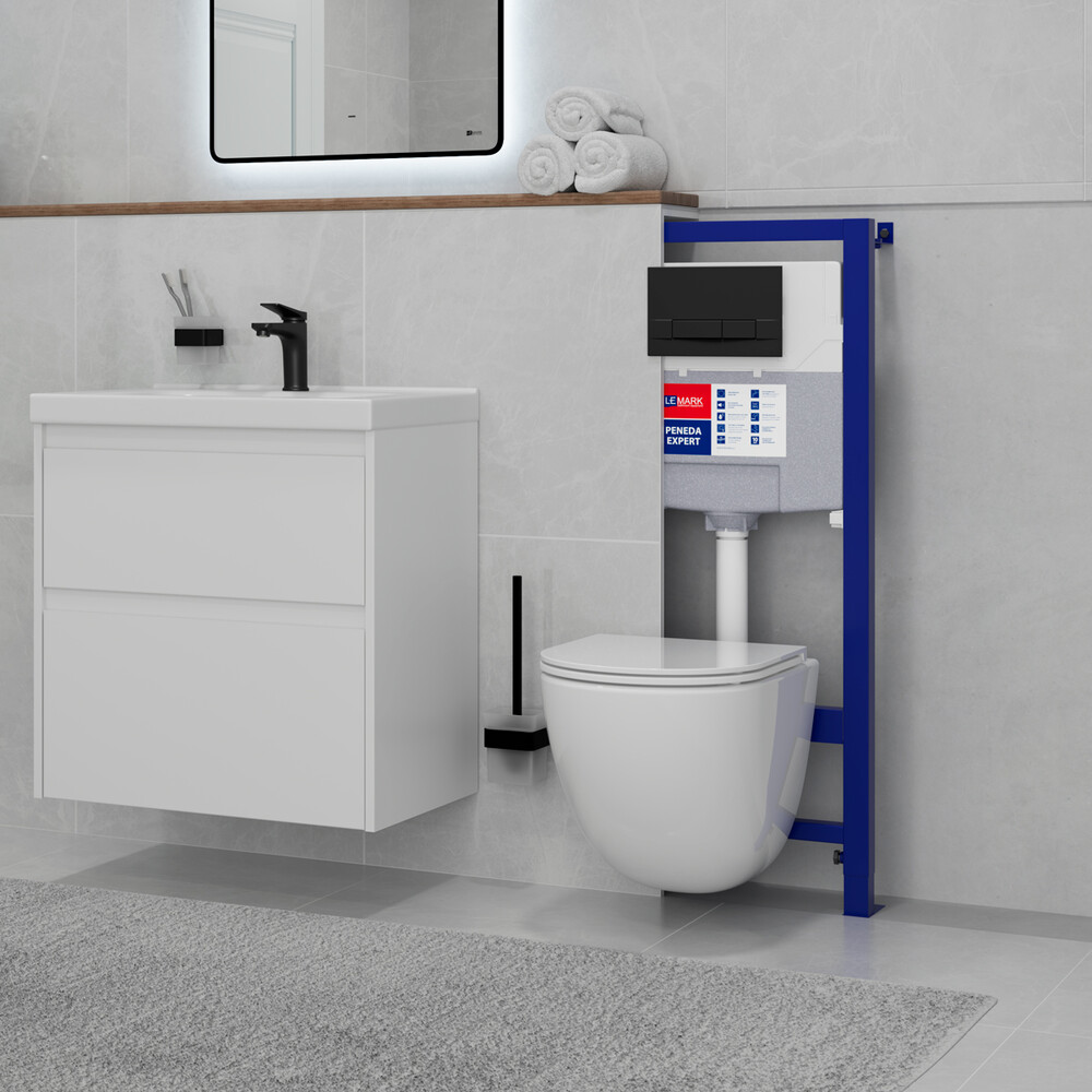 Инсталляция PENEDA EXPERT 9812002 для подвесных унитазов, подача воды: слева, сзади, LEMARK (Португалия)