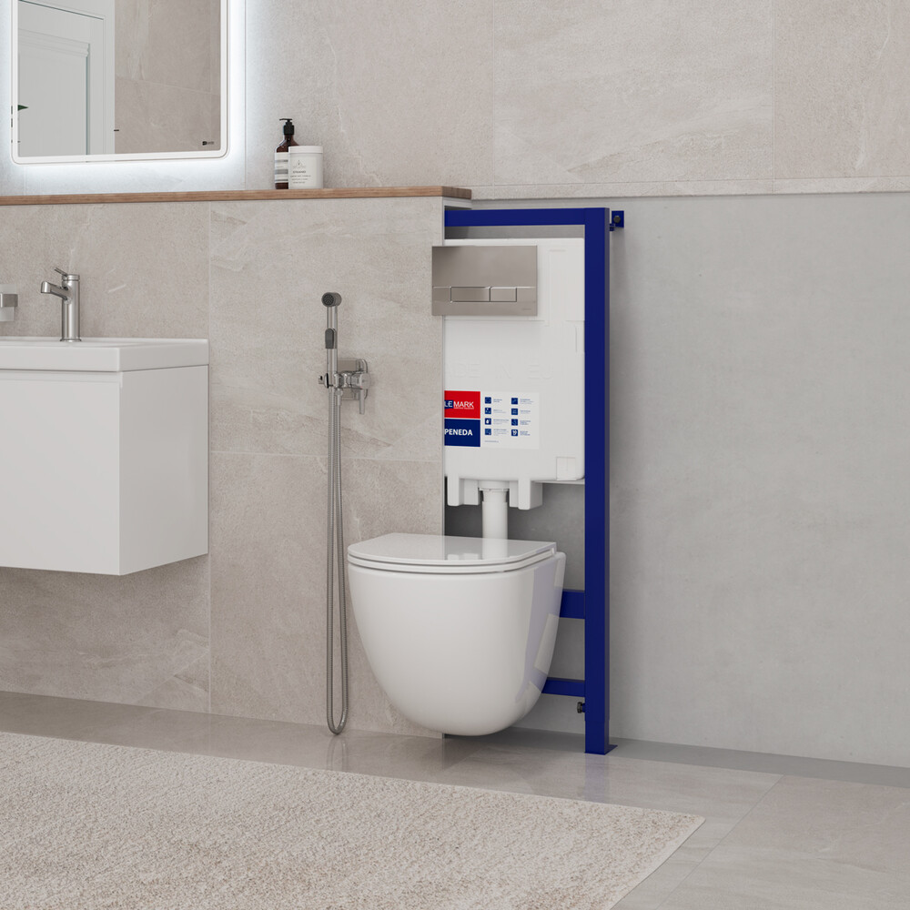 Инсталляция PENEDA 9880001 для подвесных унитазов, подача воды сверху, LEMARK (Португалия)