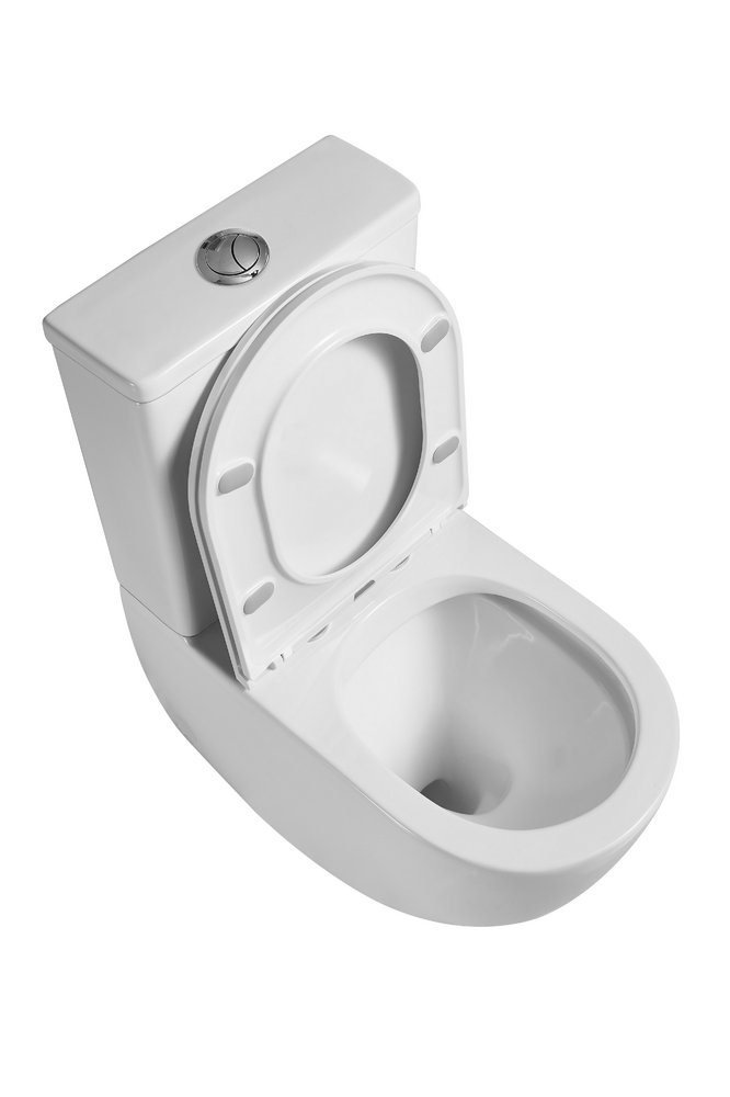  Унитаз-компакт безободковый D&K Matrix DT1397016, 625*385*835мм, сиденье микролифт, белый (2 части)   СНИЖЕНА ЦЕНА !!!