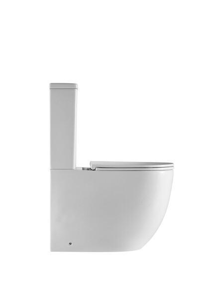  Унитаз-компакт безободковый D&K Matrix DT1397016, 625*385*835мм, сиденье микролифт, белый (2 части)   СНИЖЕНА ЦЕНА !!!