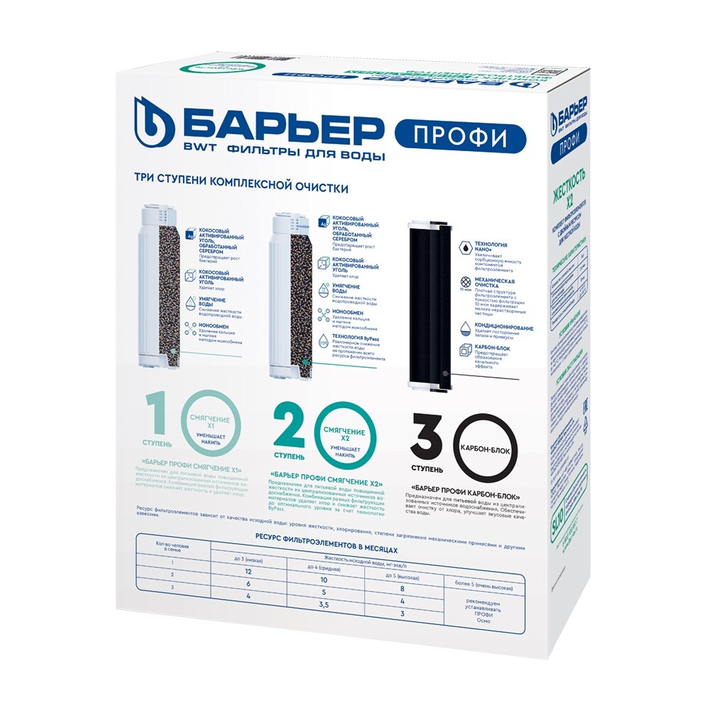 Комплект картриджей Барьер ПРОФИ Slim Line 10 Жесткость х2 Р123Р04