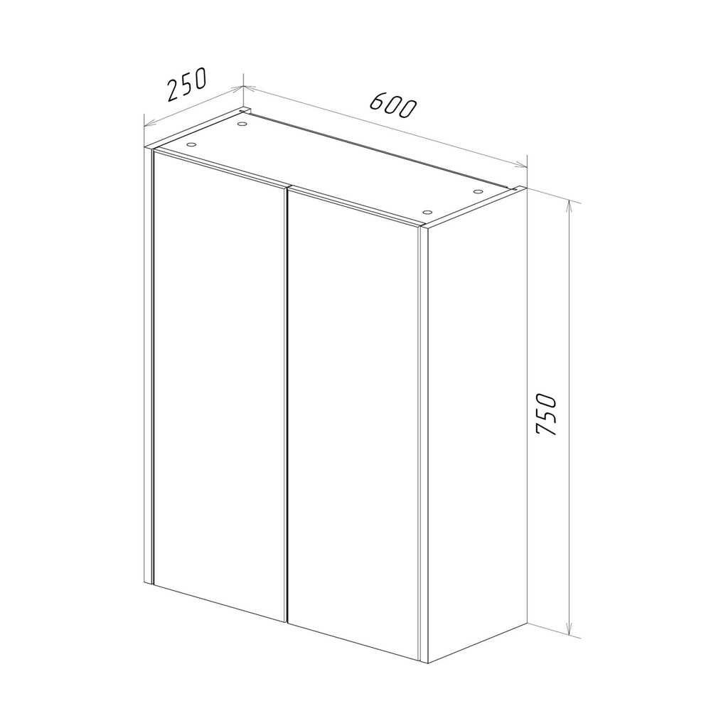 Шкаф Lemark COMBI 60 см подвесной, 2-х дверный, цвет фасада: Бетон, цвет корпуса: Белый глянец LM03C60SH-Beton