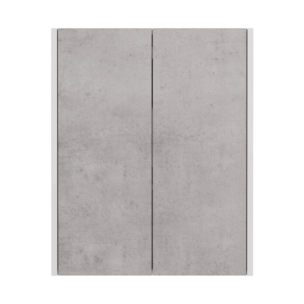 Шкаф Lemark COMBI 60 см подвесной, 2-х дверный, цвет фасада: Бетон, цвет корпуса: Белый глянец LM03C60SH-Beton