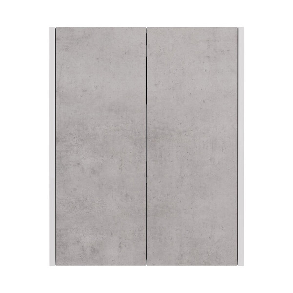 Шкаф Lemark COMBI 60 см подвесной, 2-х дверный, цвет фасада: Бетон, цвет корпуса: Белый глянец LM03C60SH-Beton